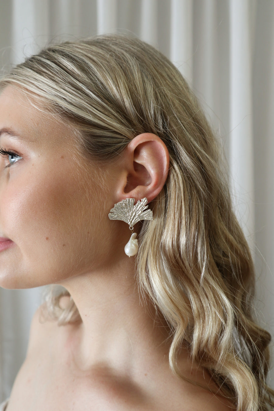 Beach wedding earrings silver
